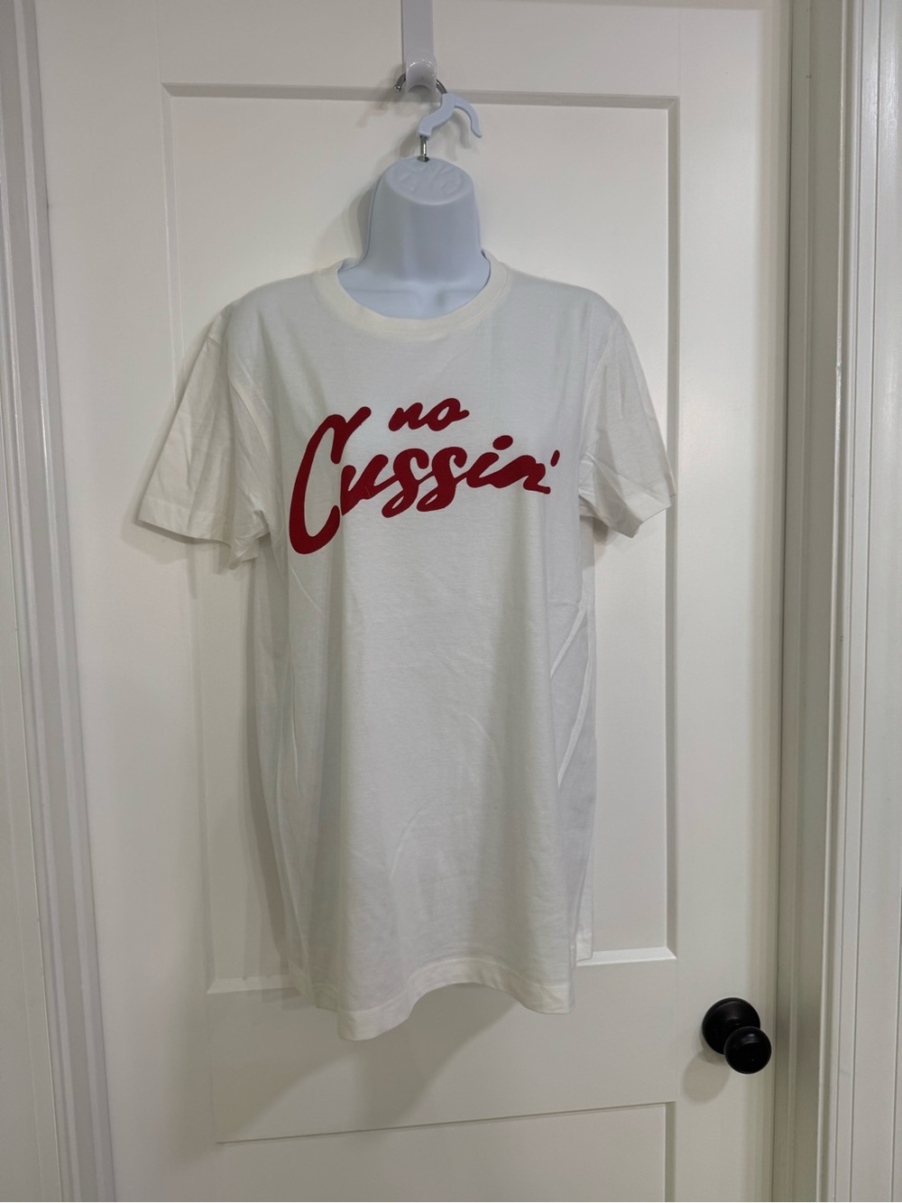 Elle King No Cussin‎ Band T-Shirt Size Medium White Red Cursive Spell Out